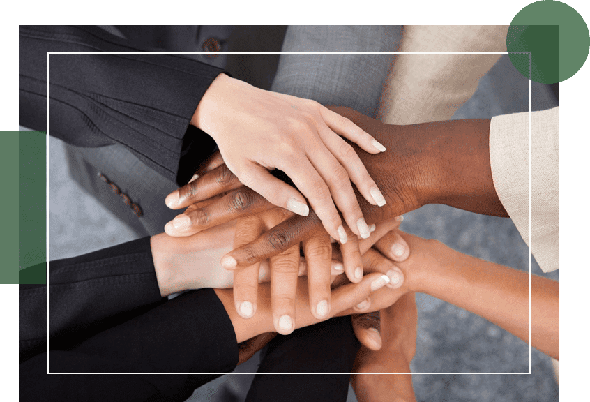 Multiracial Businesspeople Stacking Hands